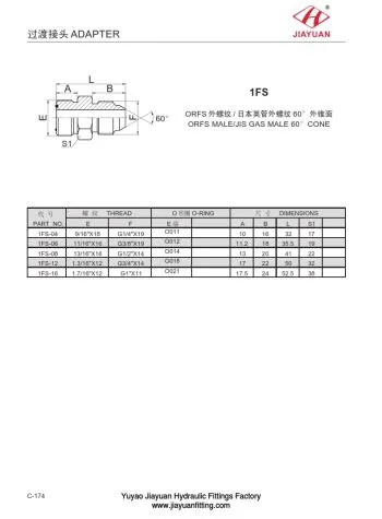 ORFS JIS Трубный адаптер